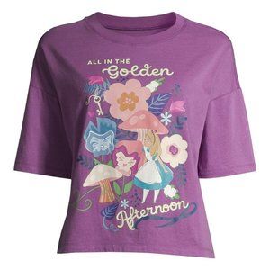 NWT Disney Alice In Wonderland Flower Garden Purple T Shirt M